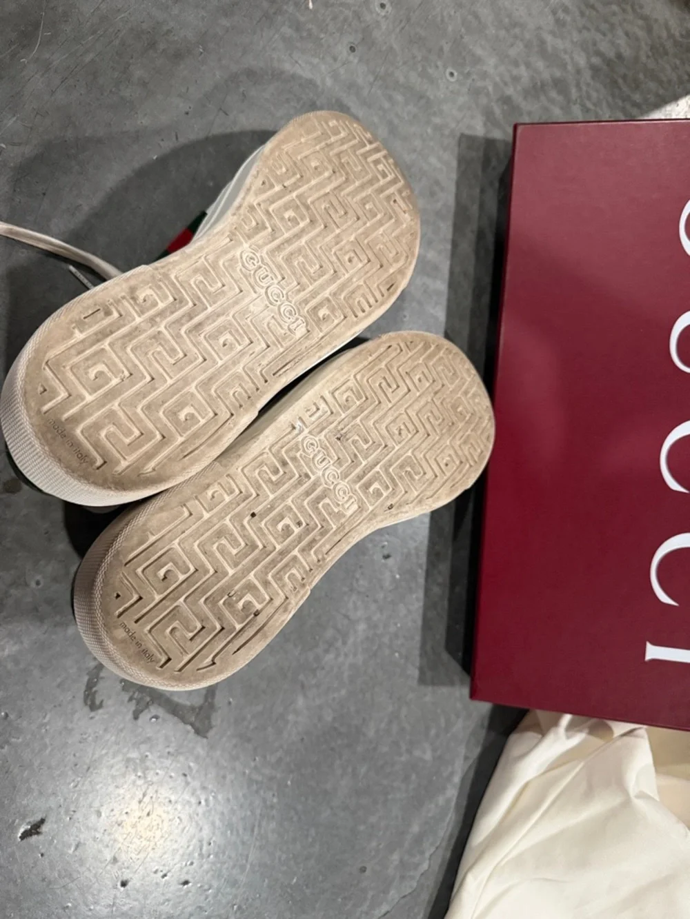 Gucci White Leather Low-Top with Green & Red Stripe Gucci Ace platform sneaker - Picture 7 of 10